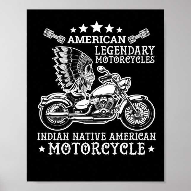USA Legendary Motorcycles Indian Native Motorcycle Poster (Front)