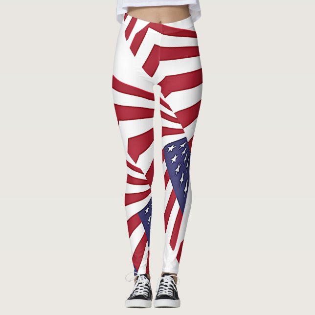 USA Leggings blancs et bleus rouges (Devant)