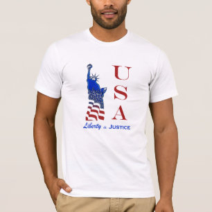 USA Liberty and Justice Statue of Liberty T-Shirt