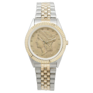 USA Liberty Head 1907 Gold Coin $20 Watch