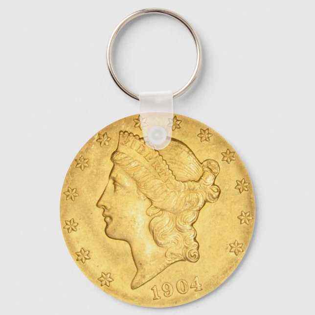 USA Liberty Head Gold Coin $20 1904 Keychain (Front)