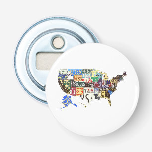 USA license plates - all states vintage Bottle Opener