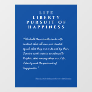 USA: Life, Liberty & Pursuit of Happiness Window C Window Cling