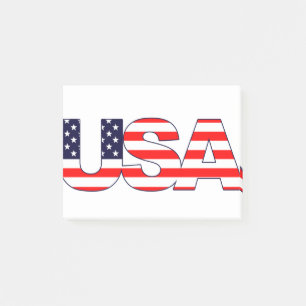 USA Logo Initials with American flag Post-it Notes