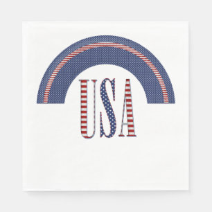 USA Logo Stars and Stripes Rainbow Patriotic Napkin
