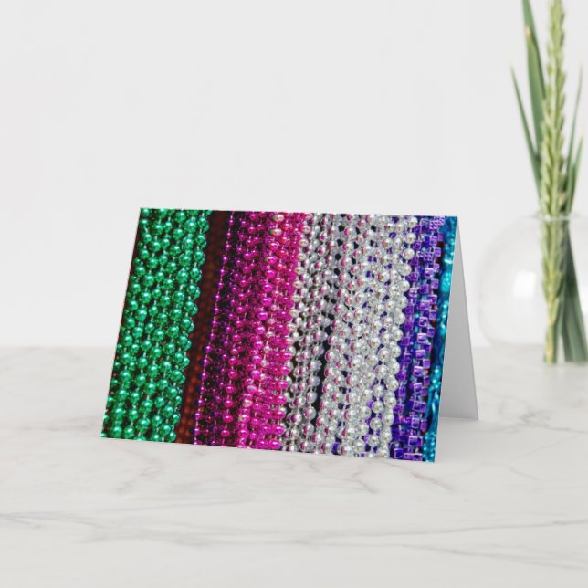 USA, Louisiana, New Orleans. Mardi Gras Beads Card (Front)