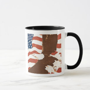 USA, Louisiana, Port Allen. Patriotic mural Mug