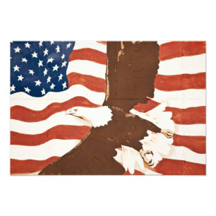 USA, Louisiana, Port Allen. Patriotic mural Photo Print
