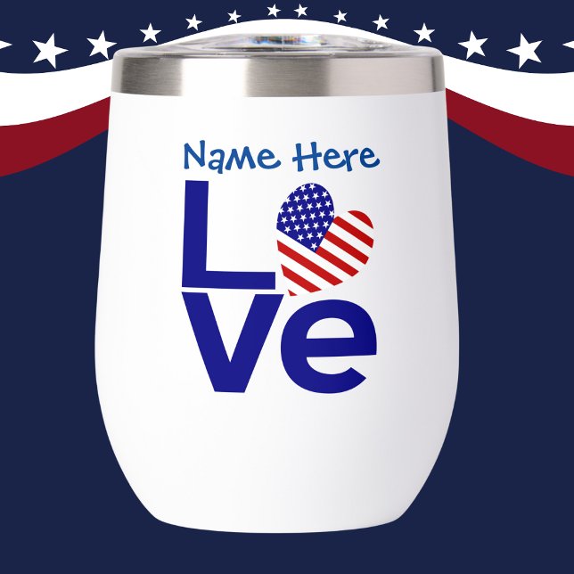 USA Love Flag in Blue Personalized (Creator Uploaded)