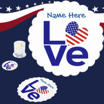 USA Love Flag in Blue Personalized