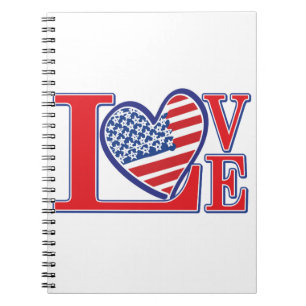 USA Love Heart Notebook