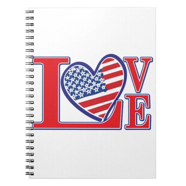 USA Love Heart Notebook (Front)