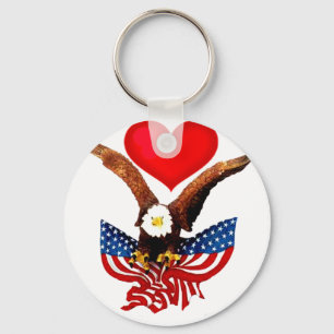 USA Love_ Keychain
