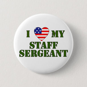 USA- LOVE -Sergeant 2 Inch Round Button