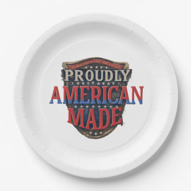 USA-Made Plates: Sustainable Paper & Durable  Paper Plate (Front)