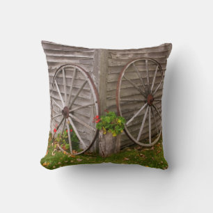 USA, Main. Wagon Wheels Throw Pillow