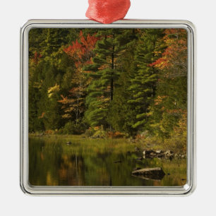 USA; Maine; Acadia NP. Fall reflections at 2 Metal Ornament