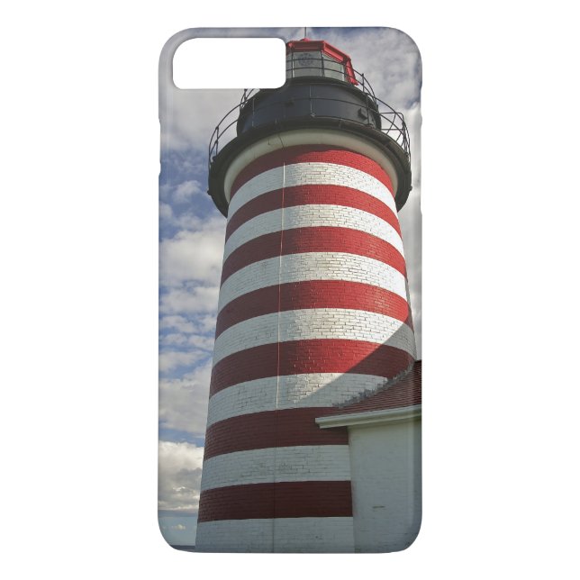 USA, Maine, Lubec. West Quoddy Head LIghthouse Case-Mate iPhone Case (Back)