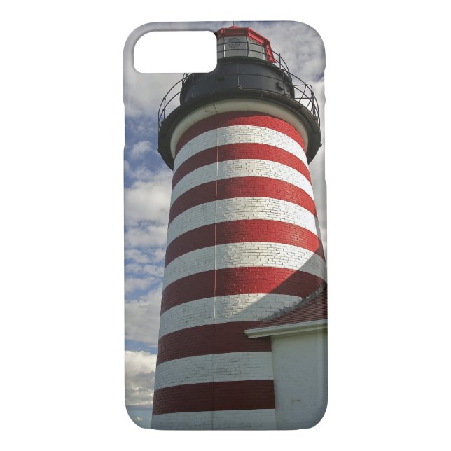 USA, Maine, Lubec. West Quoddy Head LIghthouse Case-Mate iPhone Case (Back)