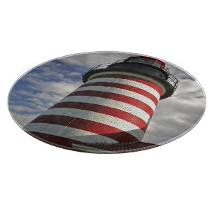 USA, Maine, Lubec. West Quoddy Head LIghthouse Cutting Board