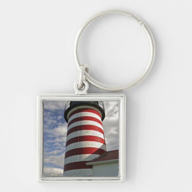 USA, Maine, Lubec. West Quoddy Head LIghthouse Keychain (Front)