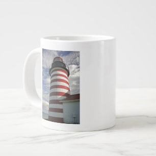 USA, Maine, Lubec. West Quoddy Head LIghthouse Large Coffee Mug