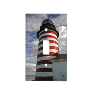 USA, Maine, Lubec. West Quoddy Head LIghthouse Light Switch Cover