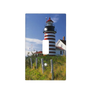 USA, Maine, Lubec. West Quoddy Head Lighthouse Light Switch Cover