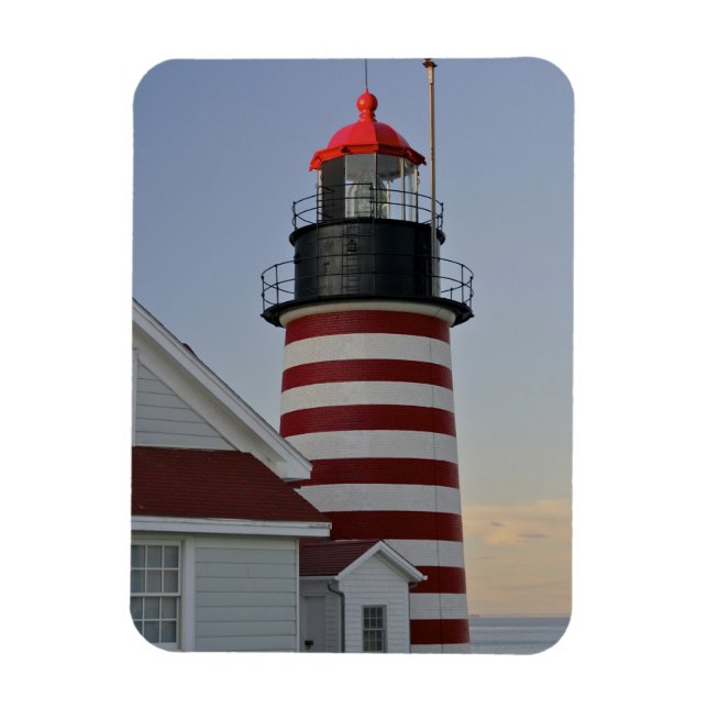 USA, Maine, Lubec. West Quoddy Head Lighthouse, Magnet (Vertical)