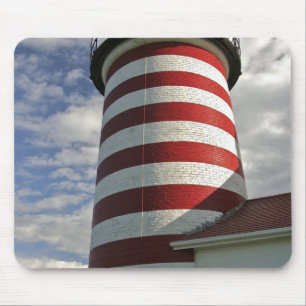 USA, Maine, Lubec. West Quoddy Head LIghthouse Mouse Pad
