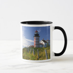 USA, Maine, Lubec. West Quoddy Head Lighthouse Mug