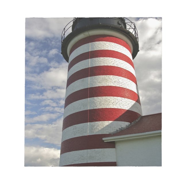 USA, Maine, Lubec. West Quoddy Head LIghthouse Notepad (Front)