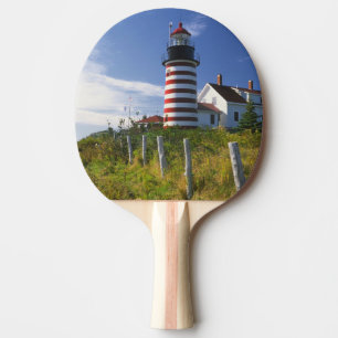 USA, Maine, Lubec. West Quoddy Head Lighthouse Ping Pong Paddle
