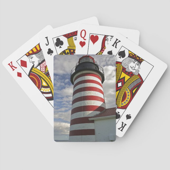 USA, Maine, Lubec. West Quoddy Head LIghthouse Playing Cards (Back)