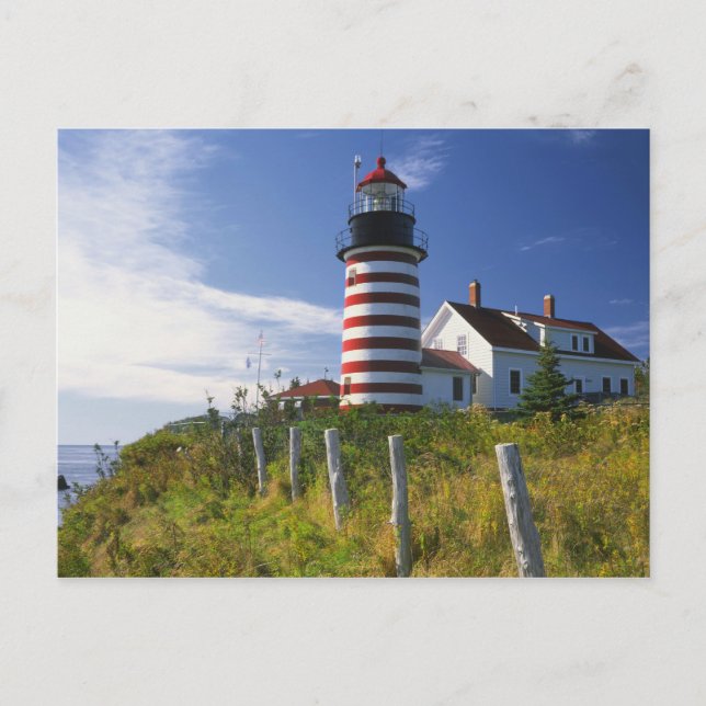 USA, Maine, Lubec. West Quoddy Head Lighthouse Postcard (Front)