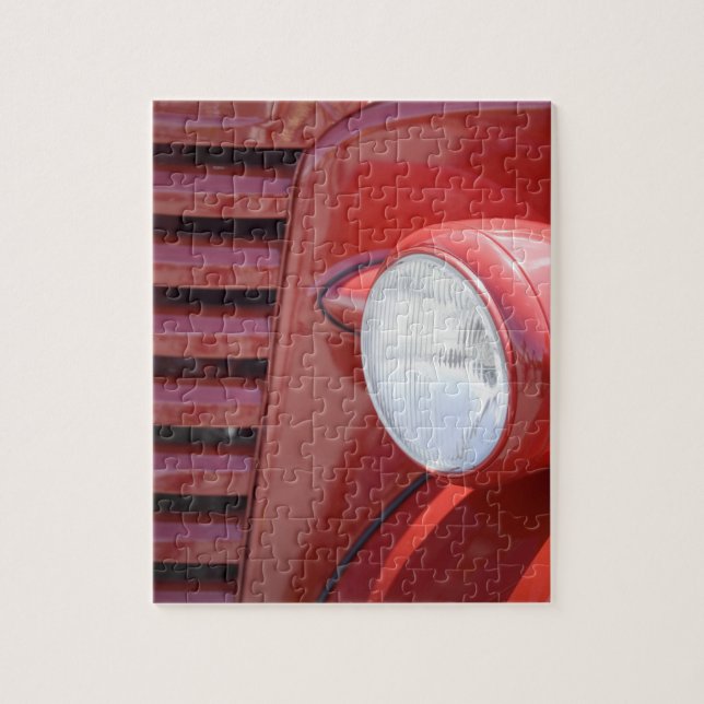 USA, Maine, Owl's Head. Headlight and partial Jigsaw Puzzle (Vertical)