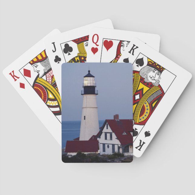 USA, Maine, Portland, Cape Elizabeth, Lighthouse Playing Cards (Back)