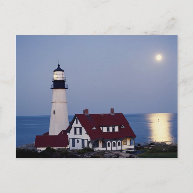 USA, Maine, Portland, Cape Elizabeth, Lighthouse Postcard (Front)