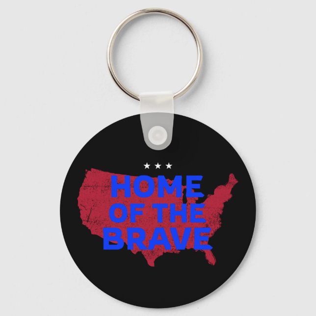 USA Maison des Braves. Porte-clés bouton patriotiq (Recto)