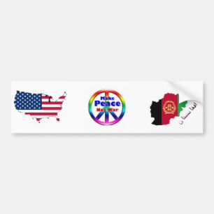 USA "Make Peace Not War" Afghanistan Bumper Sticker