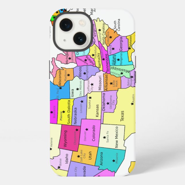 USA Map Covered iPhone Case (Back)