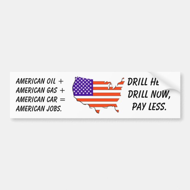 usa-map-flag, American oil +American gas +Ameri... Bumper Sticker (Front)