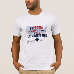 USA Map Freedom Heartbeat Tee – Bella+Canvas Short