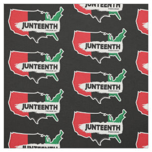 USA Map Juneteenth Freedom Day Fabric
