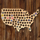 USA Map Natural Birch Plywood Beer Cap Map