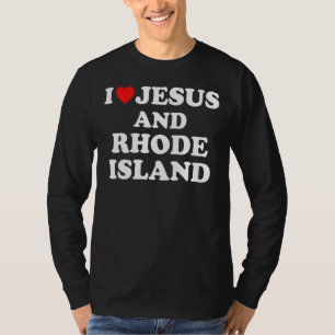 Usa Map Proud Christian I Love Jesus And Rhode Is T-Shirt