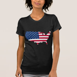 Usa Map, United States flag T-Shirt