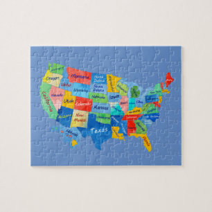 USA MAP watercolor artwork jigsaw puzzle
