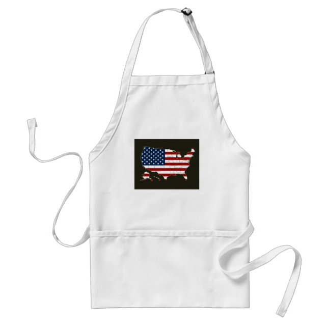 USA map with american flag Standard Apron (Front)
