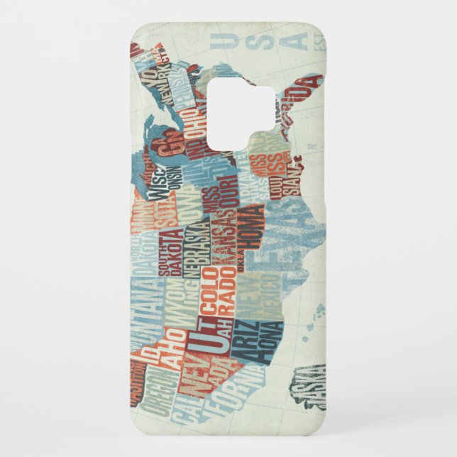 USA Map with States in Words Case-Mate Samsung Galaxy Case (Back)